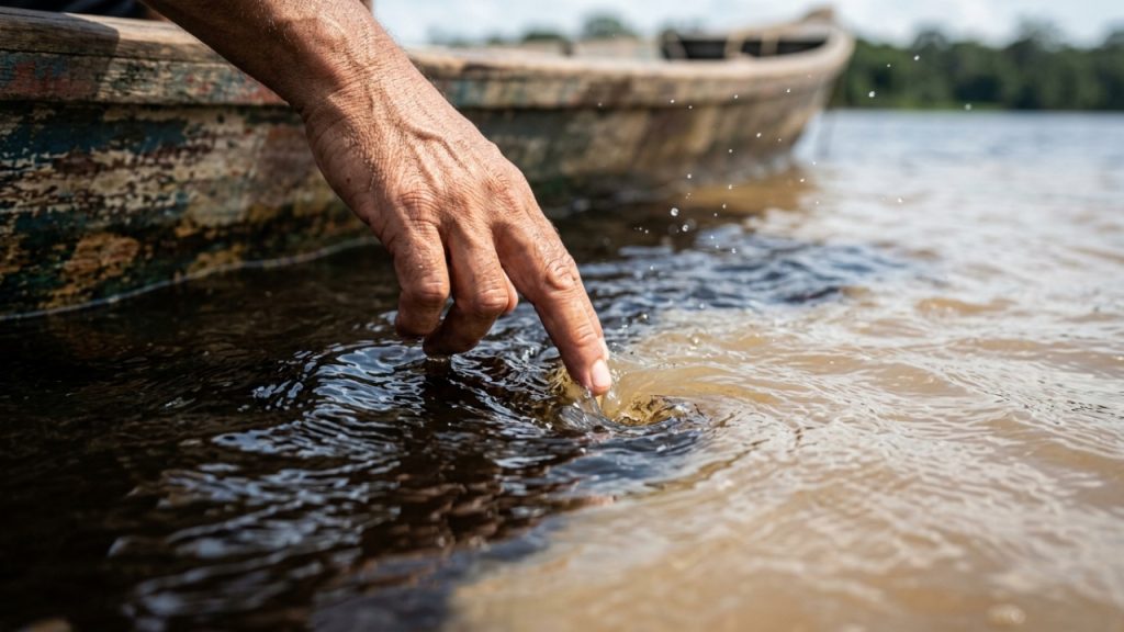 O fenômeno do Encontro das Águas em Manaus, detalhando suas causas científicas