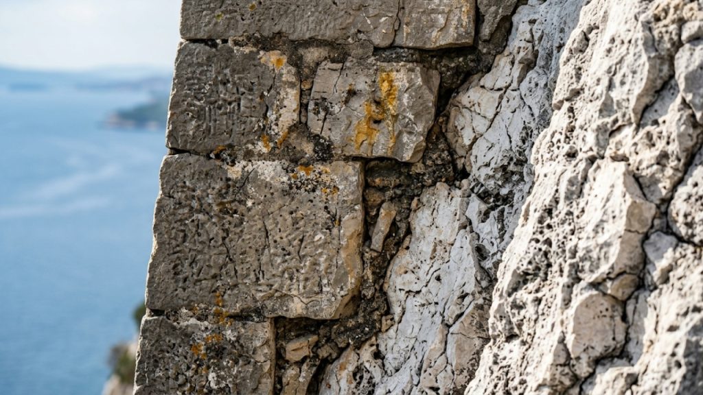 Cidade histórica construída sobre falésias no Mar Mediterrâneo