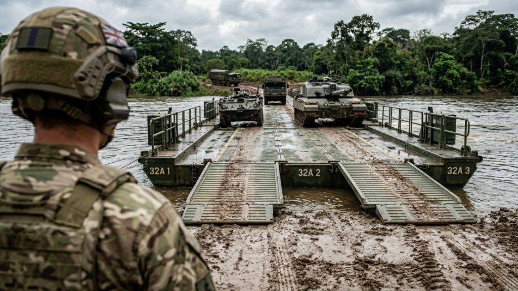 Sistema anfíbio militar de pontes flutuantes