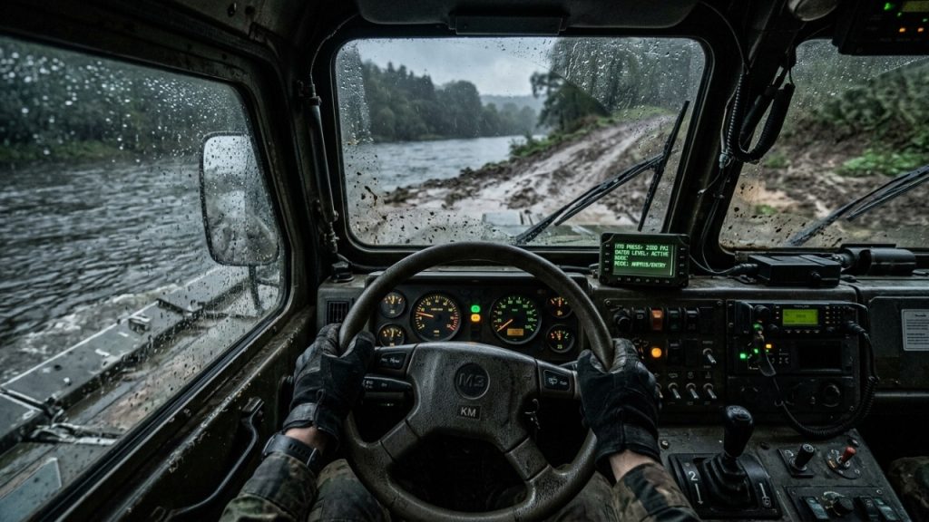 Sistema anfíbio militar de pontes flutuantes