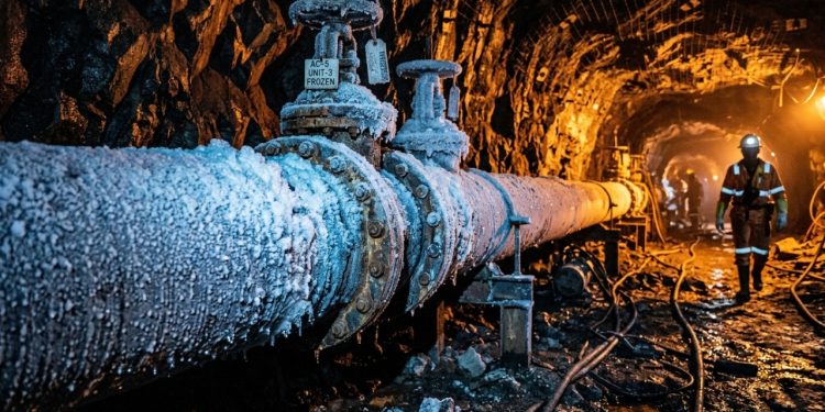 Engenharia de resfriamento extremo na Mina de Mponeng