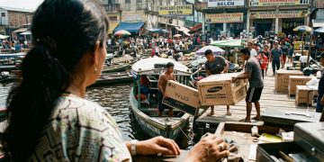 Os meios logísticos de sobrevivência e prosperidade financeira de uma enorme área urbana sem estradas