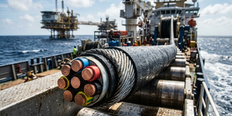 O mega cabo submarino de alta tensão que atravessa o fundo do oceano para ligar plataformas de petróleo diretamente à tomada