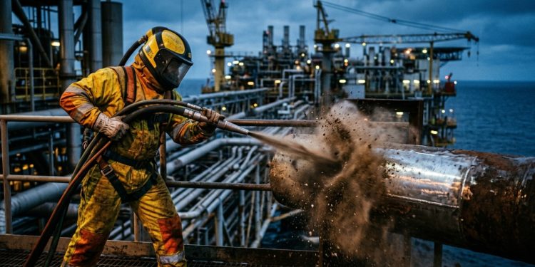 Profissional de pintura industrial em plataformas offshore fatura 10 mil reais mensais com bônus de periculosidade em alto mar