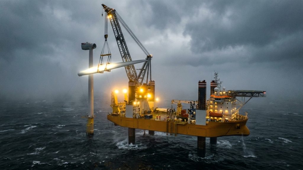 O trabalho em alto mar que paga 16 mil reais para você montar turbinas gigantes e garantir energia limpa