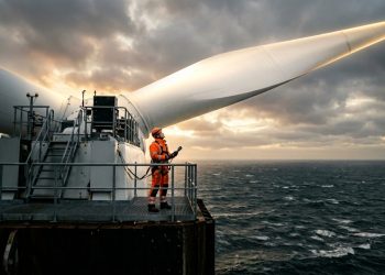 O trabalho em alto mar que paga 16 mil reais para você montar turbinas gigantes e garantir energia limpa