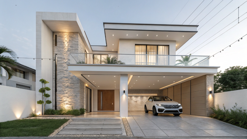 Como melhorar o espaço da garagem em casas utilizando viga de transição estrutural