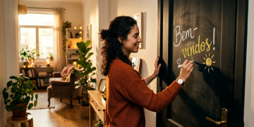 Veja quanto custa pintar a porta com tinta lousa e como economizar com materiais simples que criam um espaço útil e criativo na sua casa