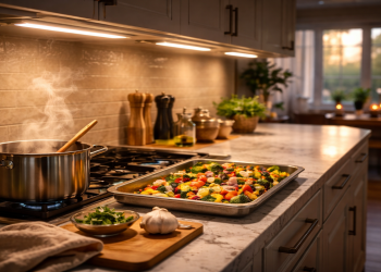 Veja quanto custa instalar luminária magnética de LED e acabar com a sombra na pia, melhorando sua visão e evitando erros ao cortar alimentos