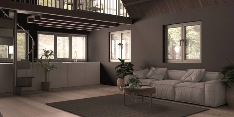 Casa compacta com mezanino de aço de 50 metros quadrados aproveita o pé-direito alto para duplicar a área útil sem ocupar o solo