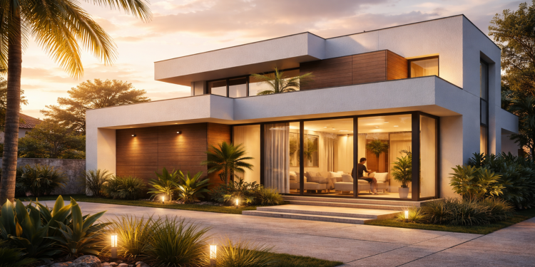 Quanto custa construir uma casa compacta com fachada moderna e proteção térmica no Brasil