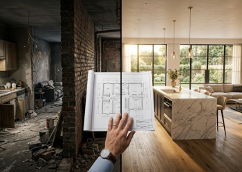 Vai integrar cozinha e sala? Veja quanto custa a reforma completa e como evitar gastos inesperados com demolição, estrutura e acabamento