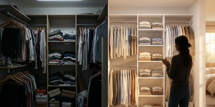 Quanto custa organizar o guarda-roupa com varões e prateleiras e por que esse método substitui móveis planejados