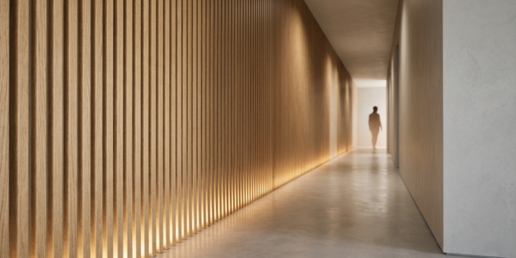 Crie um corredor iluminado e elegante com painel ripado e veja como economizar com instalação rápida e sem sujeira