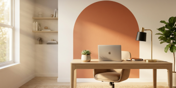 Veja quanto custa decorar o home office com pintura geométrica e como conseguir um efeito moderno gastando pouco