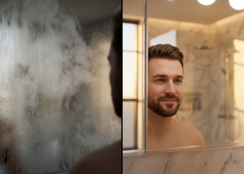 Veja quanto custa montar um espelho que elimina o vapor sozinho e deixa tudo pronto para uso assim que você sai do banho