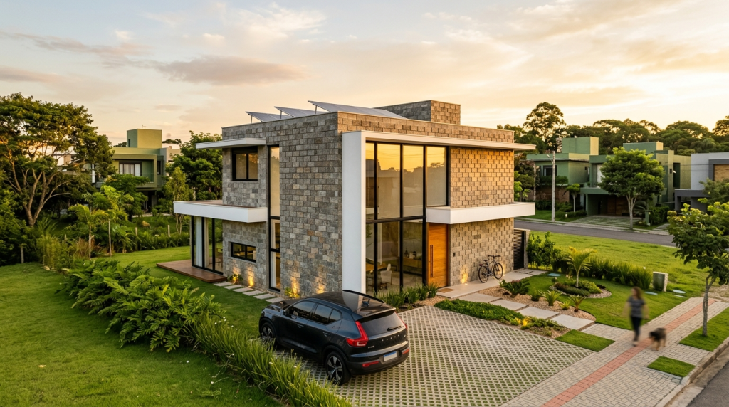 A casa sustentável mais eficiente da região para garantir isolamento térmico e redução de custos