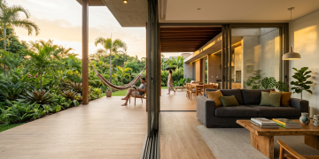 O trilho invisível que elimina degraus e integra sua sala ao jardim com perfeição