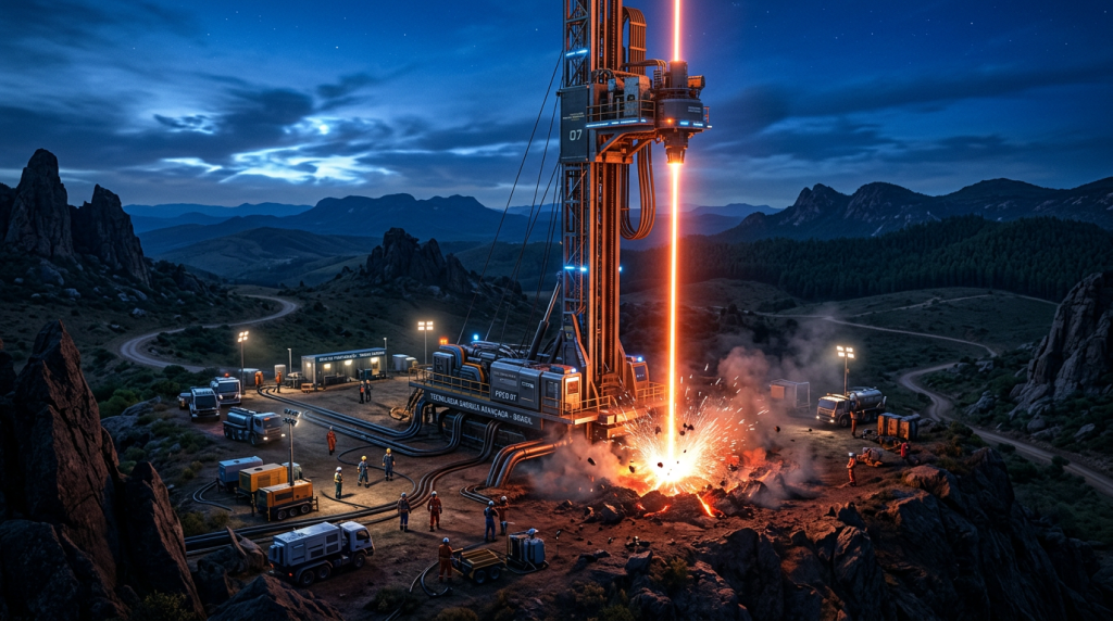 O canhão de laser que derrete as rochas mais duras do mundo para alcançar energia infinita no subsolo