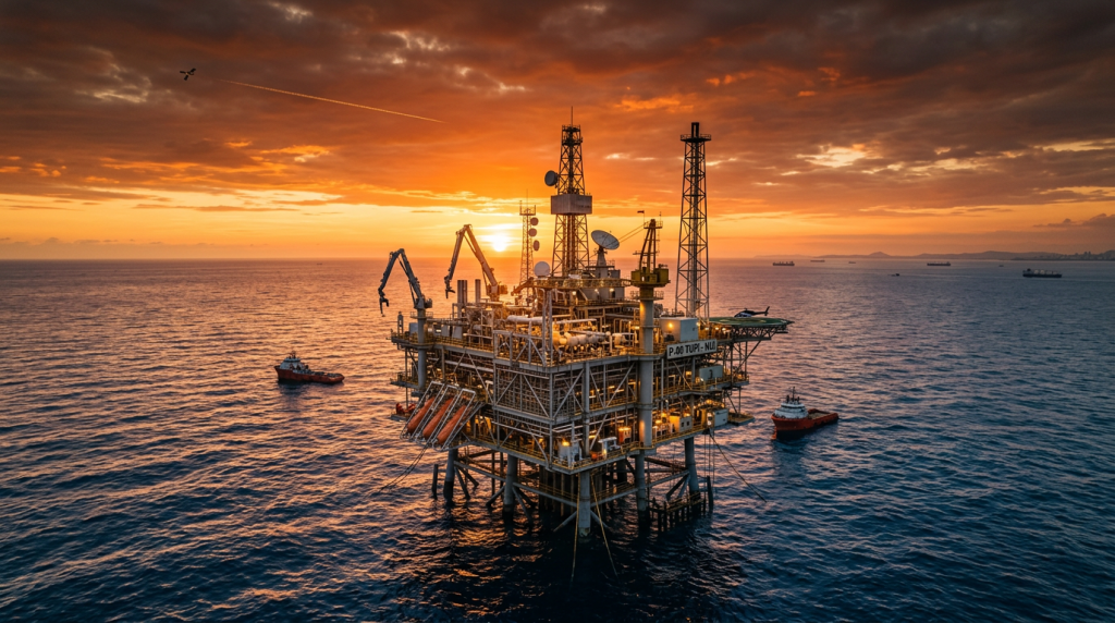 A plataforma de petróleo fantasma que opera sozinha no meio do oceano sem nenhum tripulante a bordo