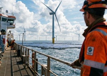 A monumental ilha de painéis solares flutuantes que suporta ondas de 10 metros para gerar energia no meio do mar alto