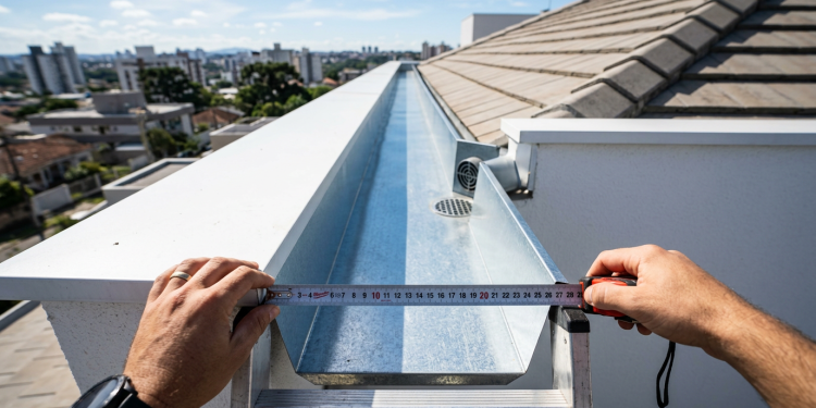 Projeto arquitetônico de casa com calha oculta na platibanda e solução eficiente para chuvas intensas