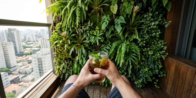 Casa pequena com fachada viva utiliza plantas para "suar" o calor e manter o interior fresco como uma sombra de árvore