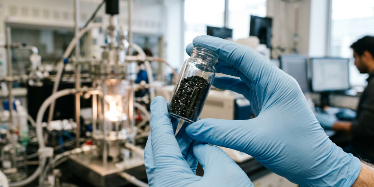 A impressionante liga de metal líquido que suga a poluição do ar e a transforma de volta em blocos de carvão sólido