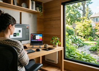 A solução mais moderna de anexo flexível para escritórios residenciais em espaços compactos