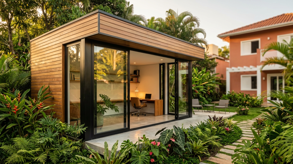 A solução mais moderna de anexo flexível para escritórios residenciais em espaços compactos