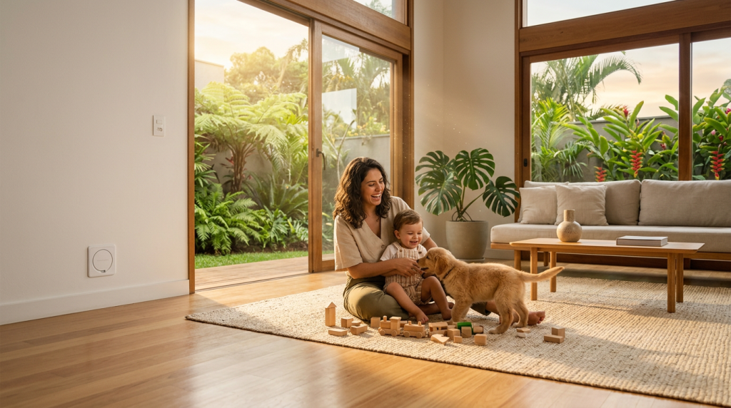 A casa mais tecnológica e saudável com aspiração central para conforto e silêncio total