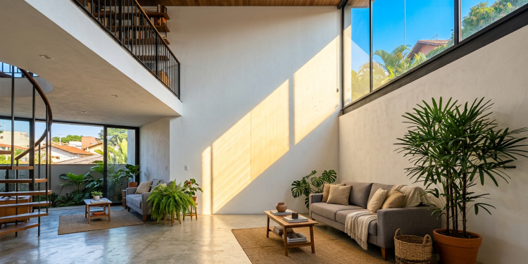 Como projetar pé-direito duplo em casas pequenas sem desperdício de energia