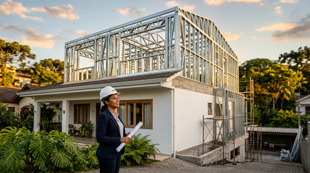 Veja como funciona o projeto de casa com segundo andar em Light Steel Frame e por que ele é tendência