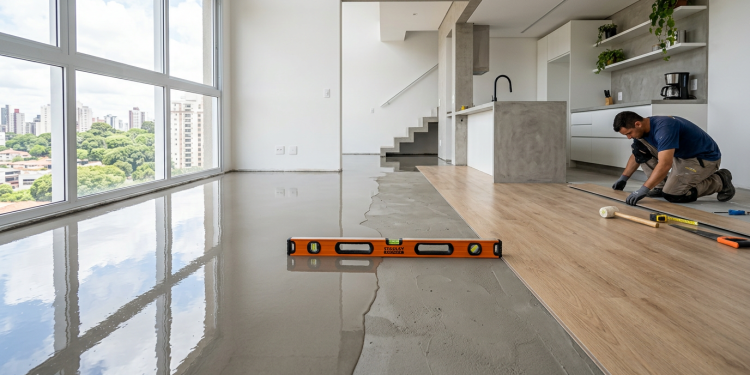 Contrapiso autonivelante em casas de até 75 metros quadrados garante piso perfeito e obra mais rápida