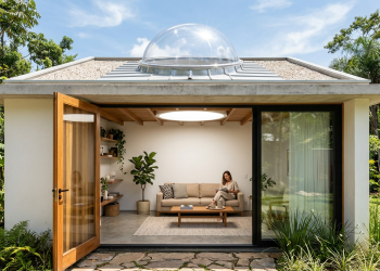 Casa de 45 metros quadrados usa "túneis de sol" para iluminar quartos e corredores sem gastar um centavo de energia