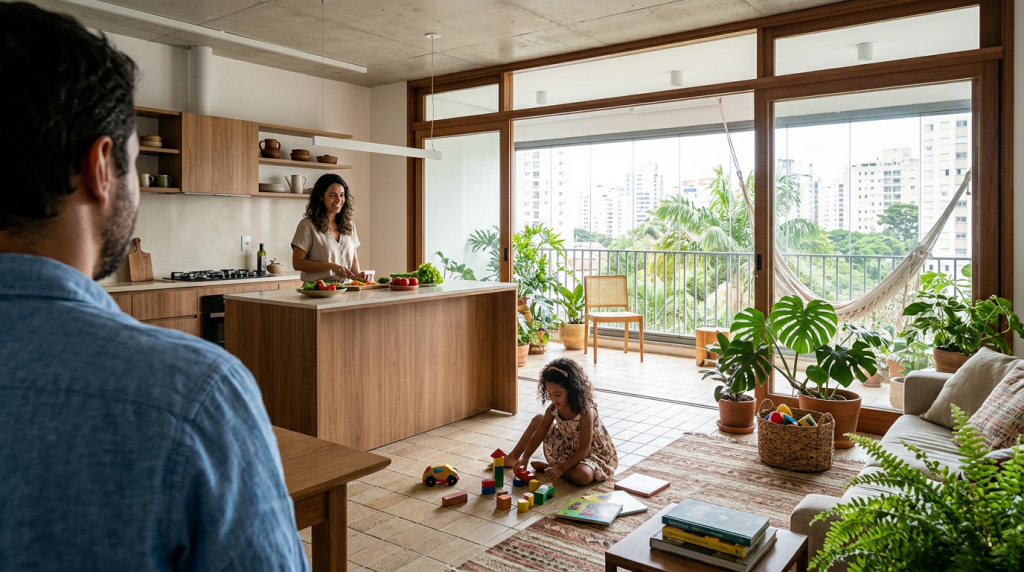 O trilho invisível que elimina degraus e integra sua sala ao jardim com perfeição