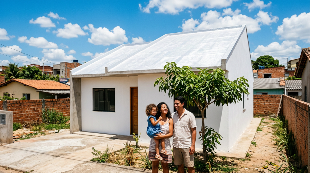 A pintura "espelhada" que repele o sol e impede que as paredes da casa compacta absorvam o calor do meio-dia