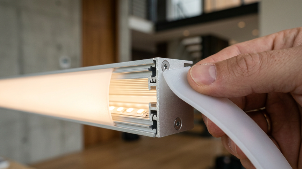 Projeto arquitetônico com LED em rodapés e sancas cria percursos de luz e melhora o uso dos espaços