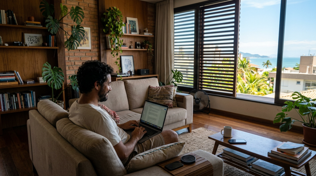 Como os shading boards em casas de 60 metros quadrados utilizam a geometria solar para o conforto térmico