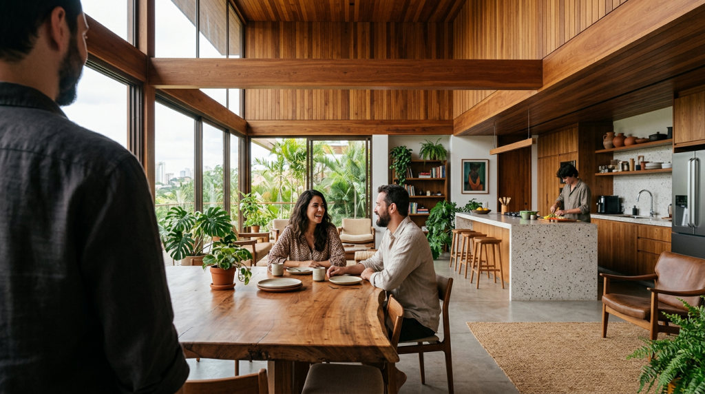 O teto de madeira que blinda sua sala contra o ruído e segura a temperatura ideal