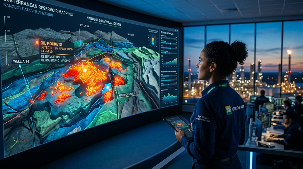 O exército de robôs microscópicos que navega pelas rochas para encontrar petróleo escondido