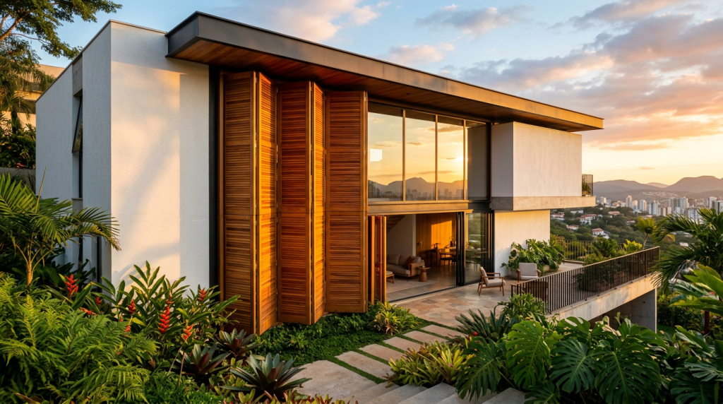 A fachada articulada que blinda sua casa contra o sol sem deixar você no escuro
