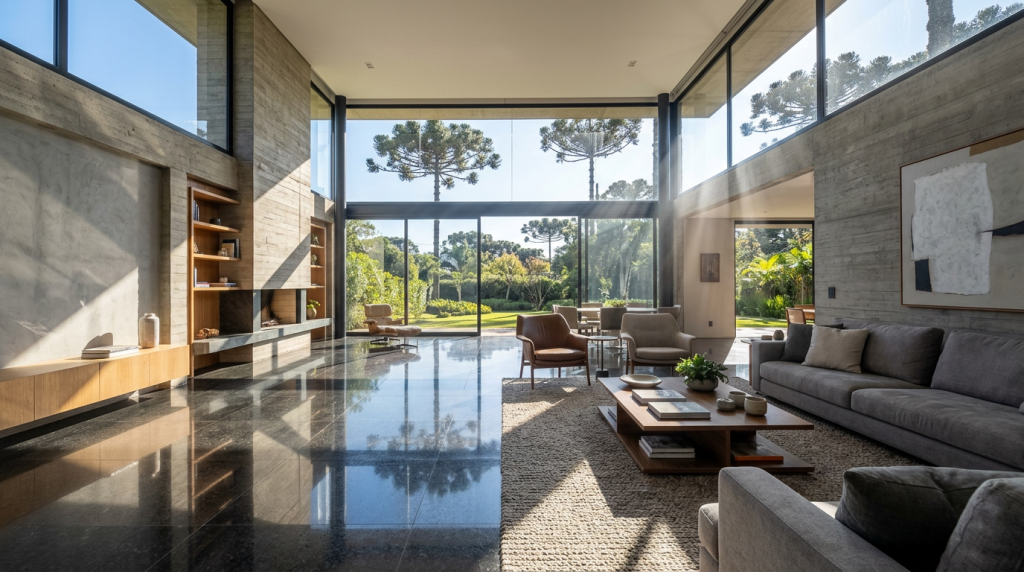 O piso de pedra que funciona como uma bateria térmica e mantém sua sala fresca no auge do verão