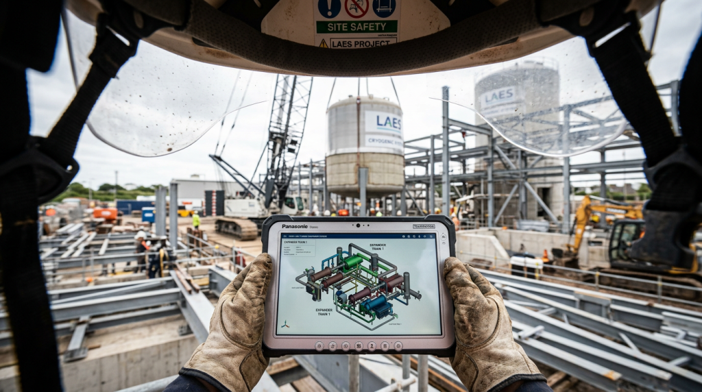 A central criogénica que congela o ar a -196°C para criar uma super bateria líquida capaz de iluminar bairros inteiros