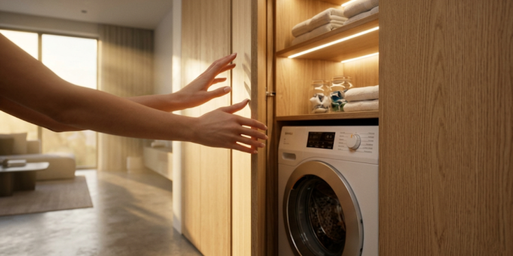 Quanto custa montar uma lavanderia oculta no armário e transformar espaços pequenos com organização inteligente