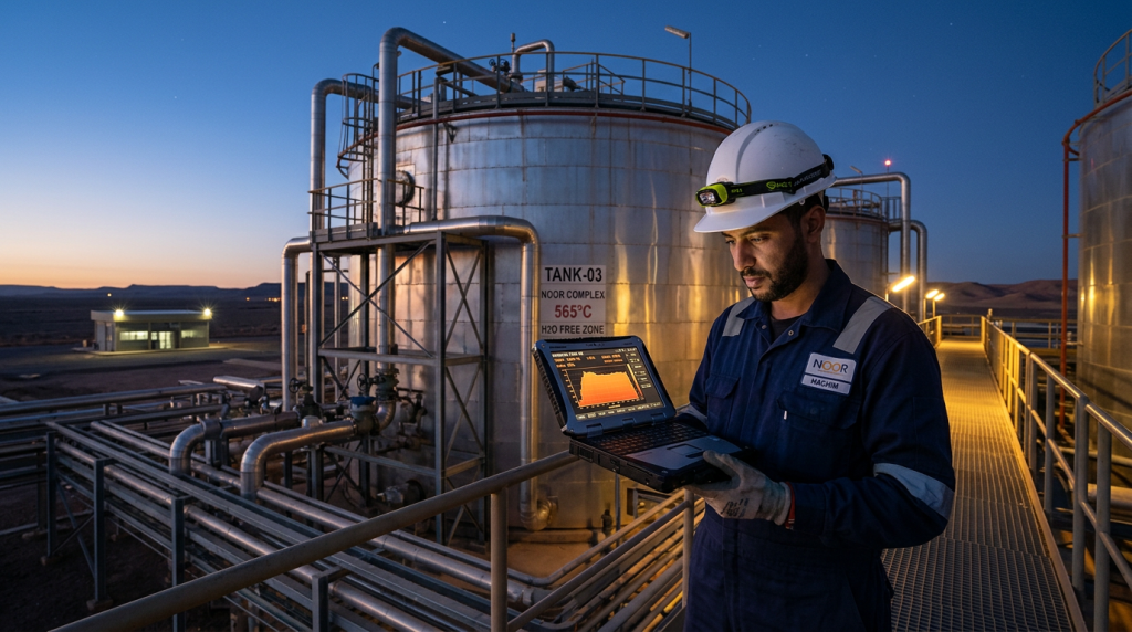 O colossal complexo solar no deserto africano que espelha a luz do sol para derreter sal e gerar eletricidade durante a noite