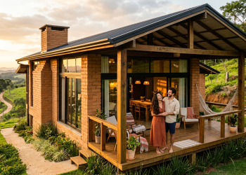 Como o projeto residencial em solo cimento garante conforto térmico e estética rústica