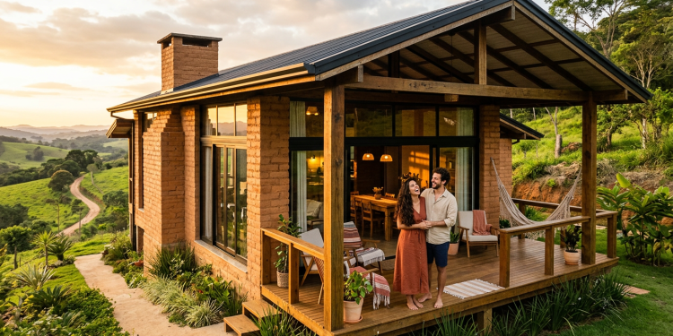 Como o projeto residencial em solo cimento garante conforto térmico e estética rústica