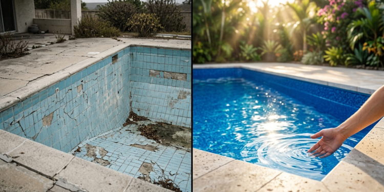 Quanto custa recuperar piscina de azulejo com vinil e por que essa solução pode cortar gastos pela metade