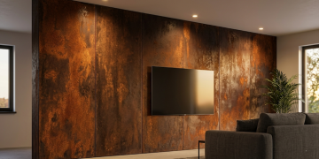 Aço corten na parede da sala transforma o ambiente! Veja quanto custa e como economizar na instalação